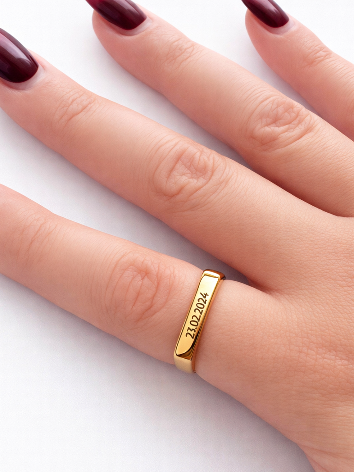 Anel Personalizado com Data em Aço Inoxidável – Modelo Date 3