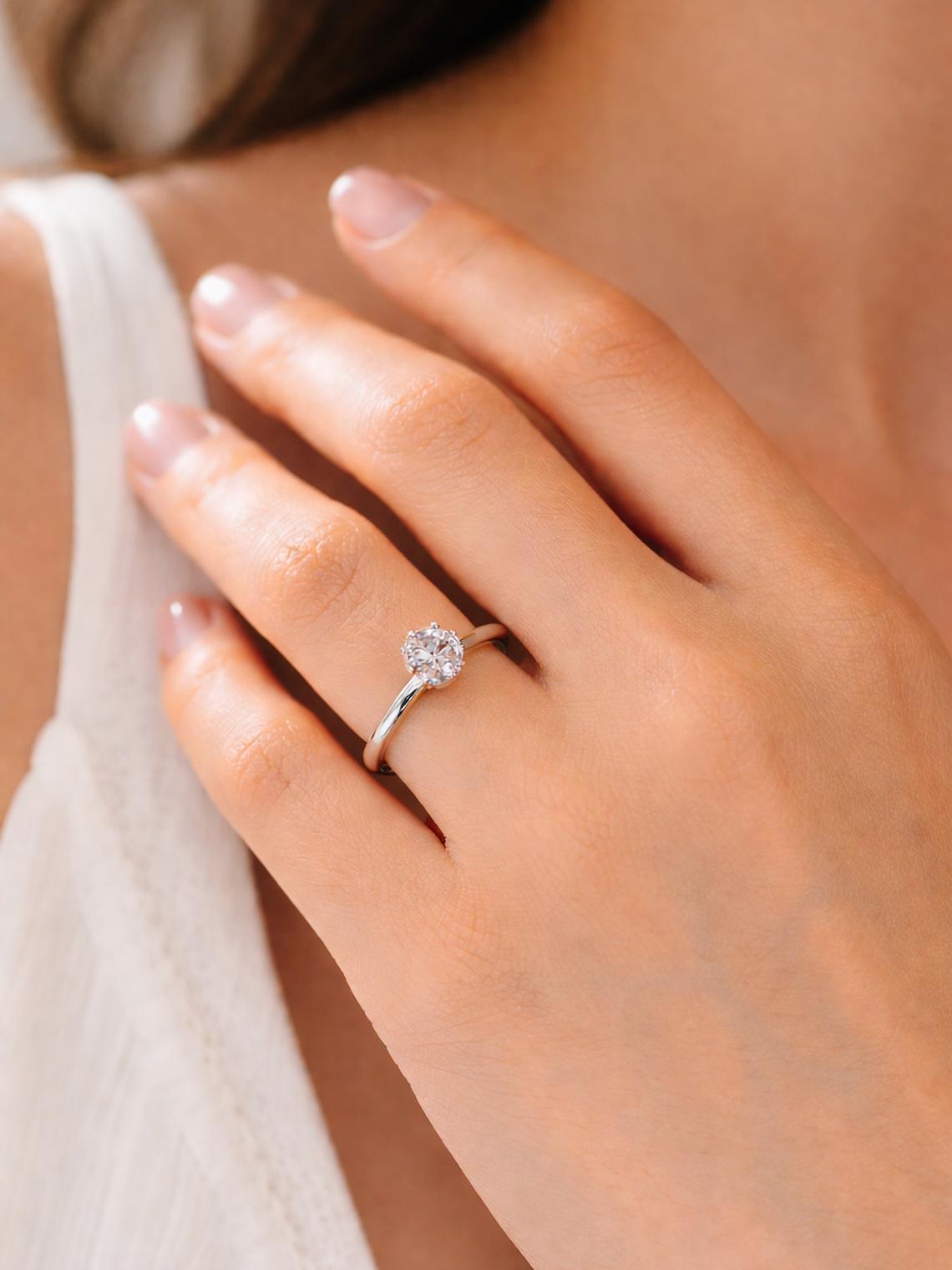 Anel Solitário Pure em Aço Inoxidável com Pedra Brilhante 4