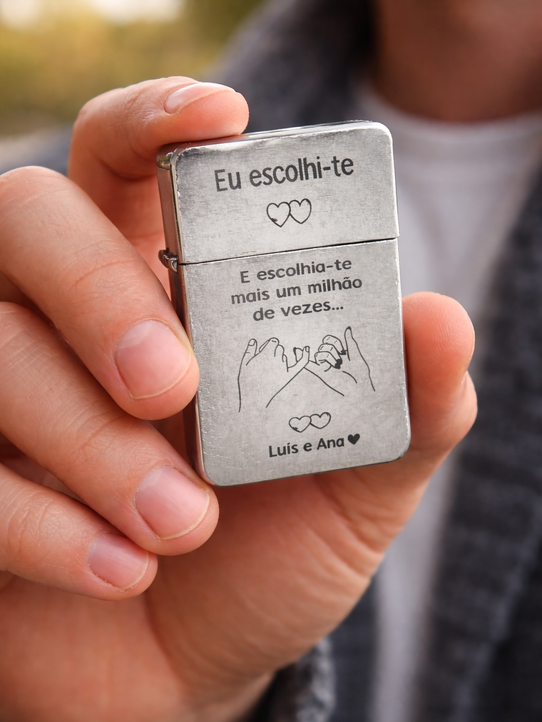 Isqueiro Personalizado com Gravação a Laser – Modelo Memórias 4