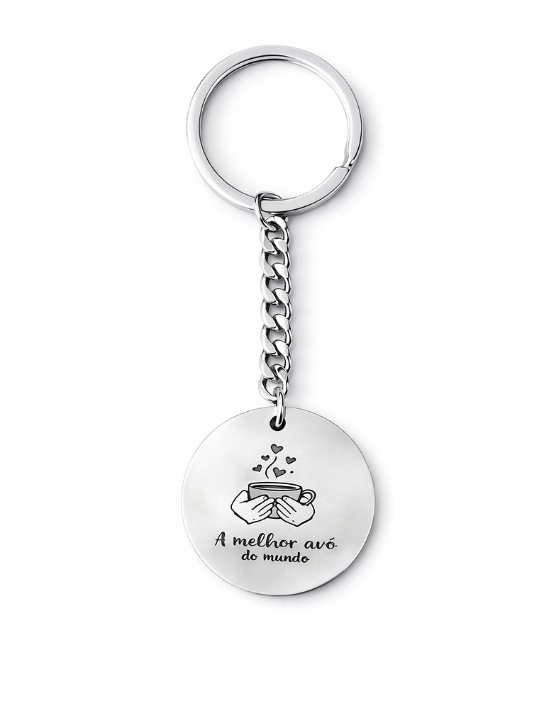 Porta-Chaves Redondo Personalizado com Foto – Aço Inoxidável 2