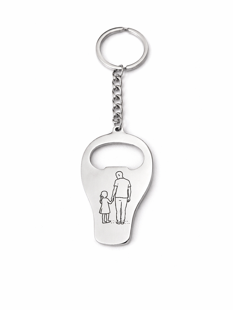 Porta-Chaves Abre-Caricas Personalizado em Aço Inoxidável – Gravação a Laser 3