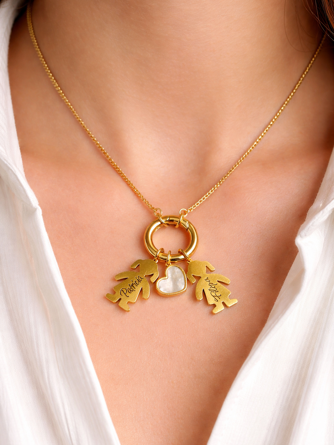 Colar Laço Eterno Personalizado em Aço Inoxidável Dourado 3