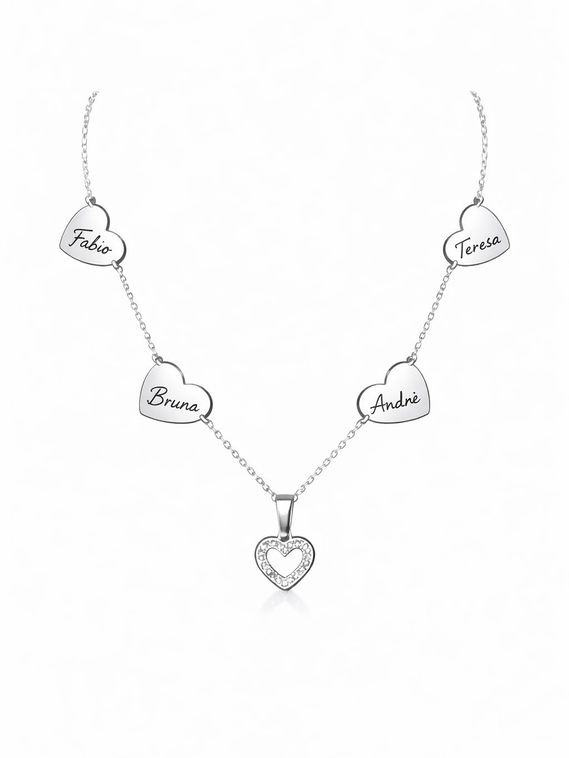 Colar Corações que Unem Personalizado em Aço Inoxidável 1