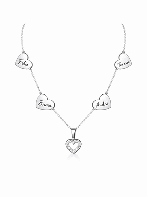 Colar Corações que Unem Personalizado em Aço Inoxidável