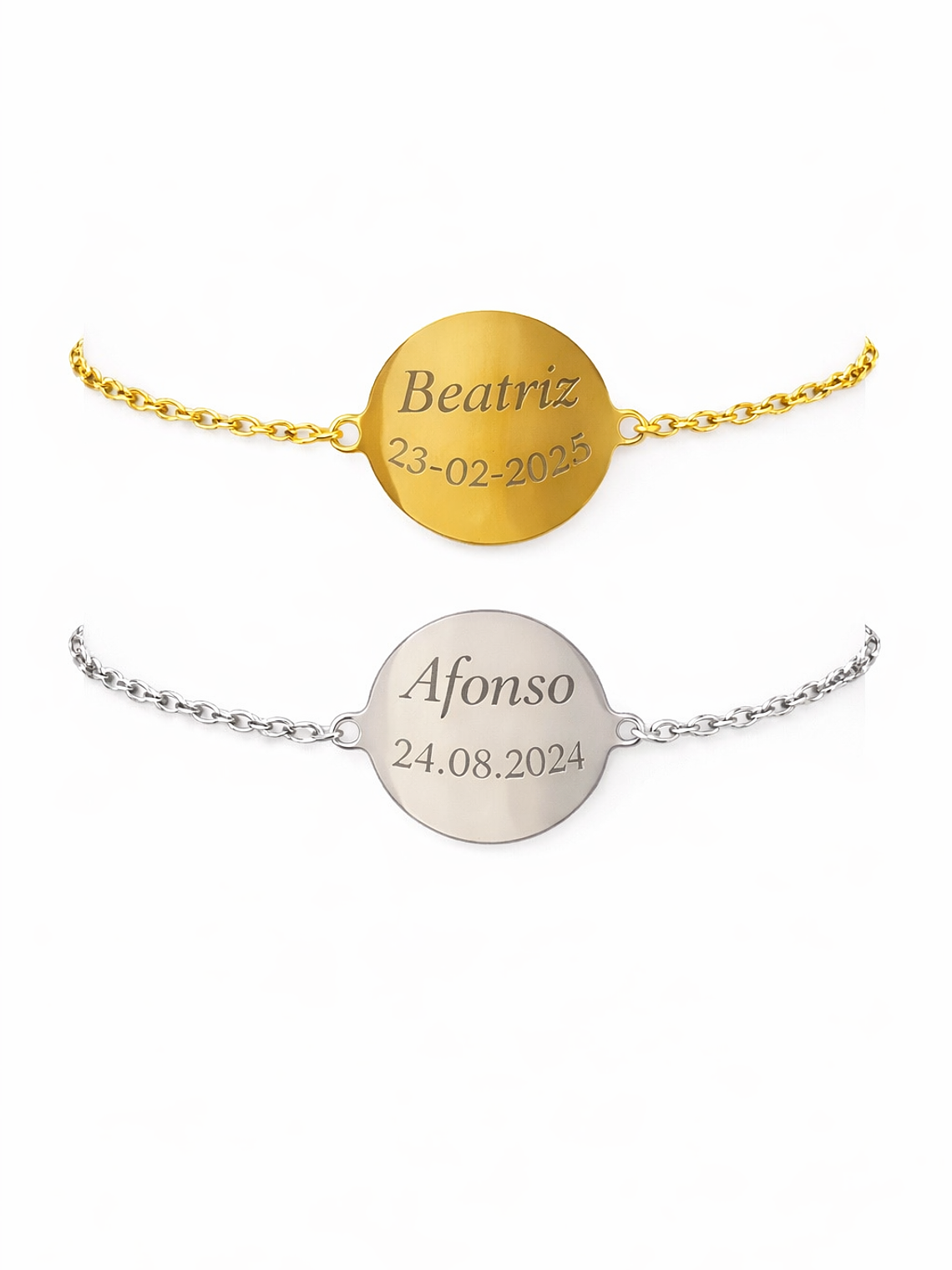 Pulseira Essência Personalizada em Aço Inoxidável – Nome e Data Gravados 3