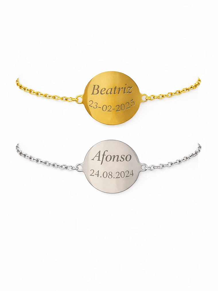 Pulseira Essência Personalizada em Aço Inoxidável – Nome e Data Gravados 3