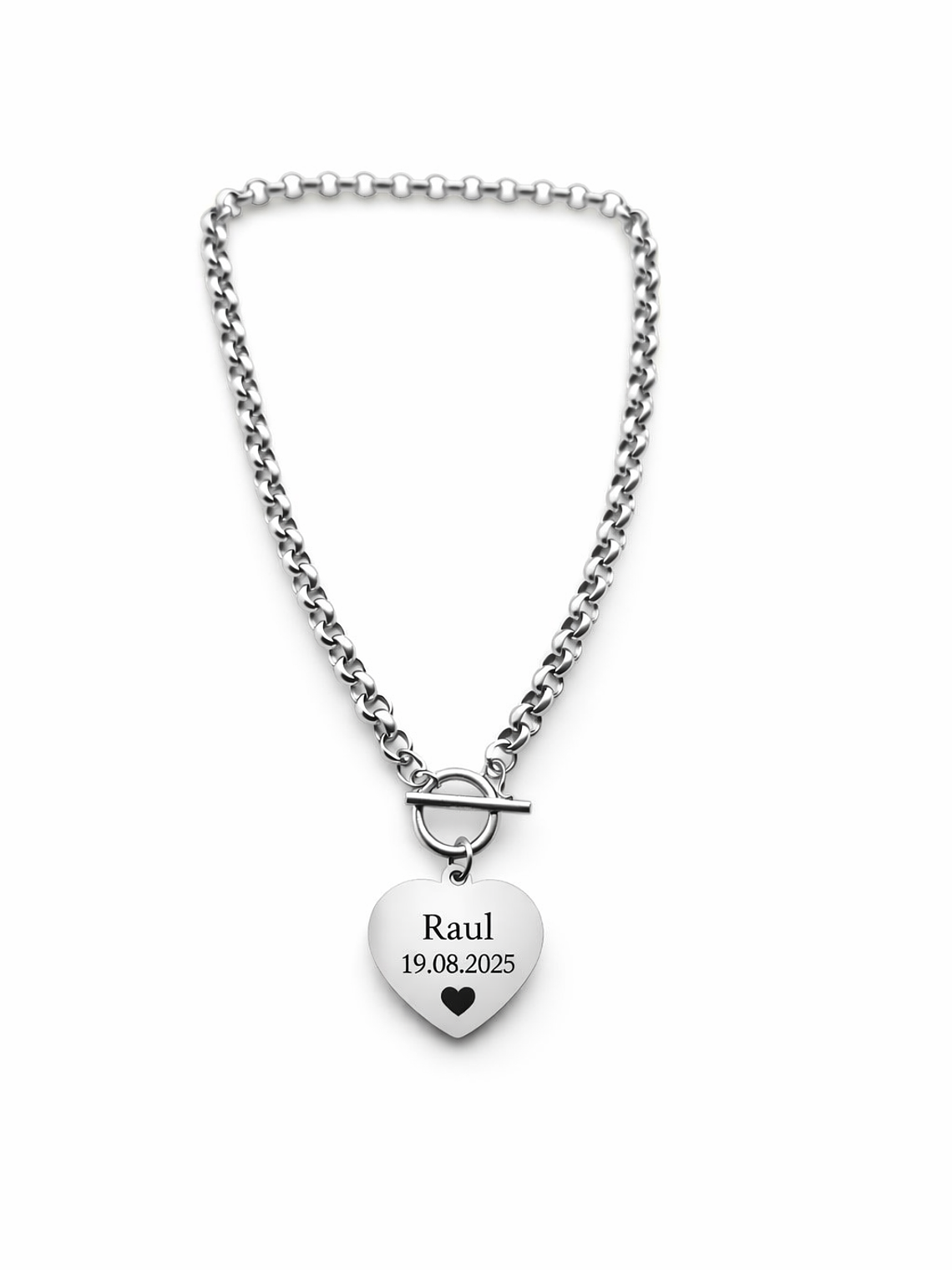 Colar Medalha Coração com Foto Gravada 6