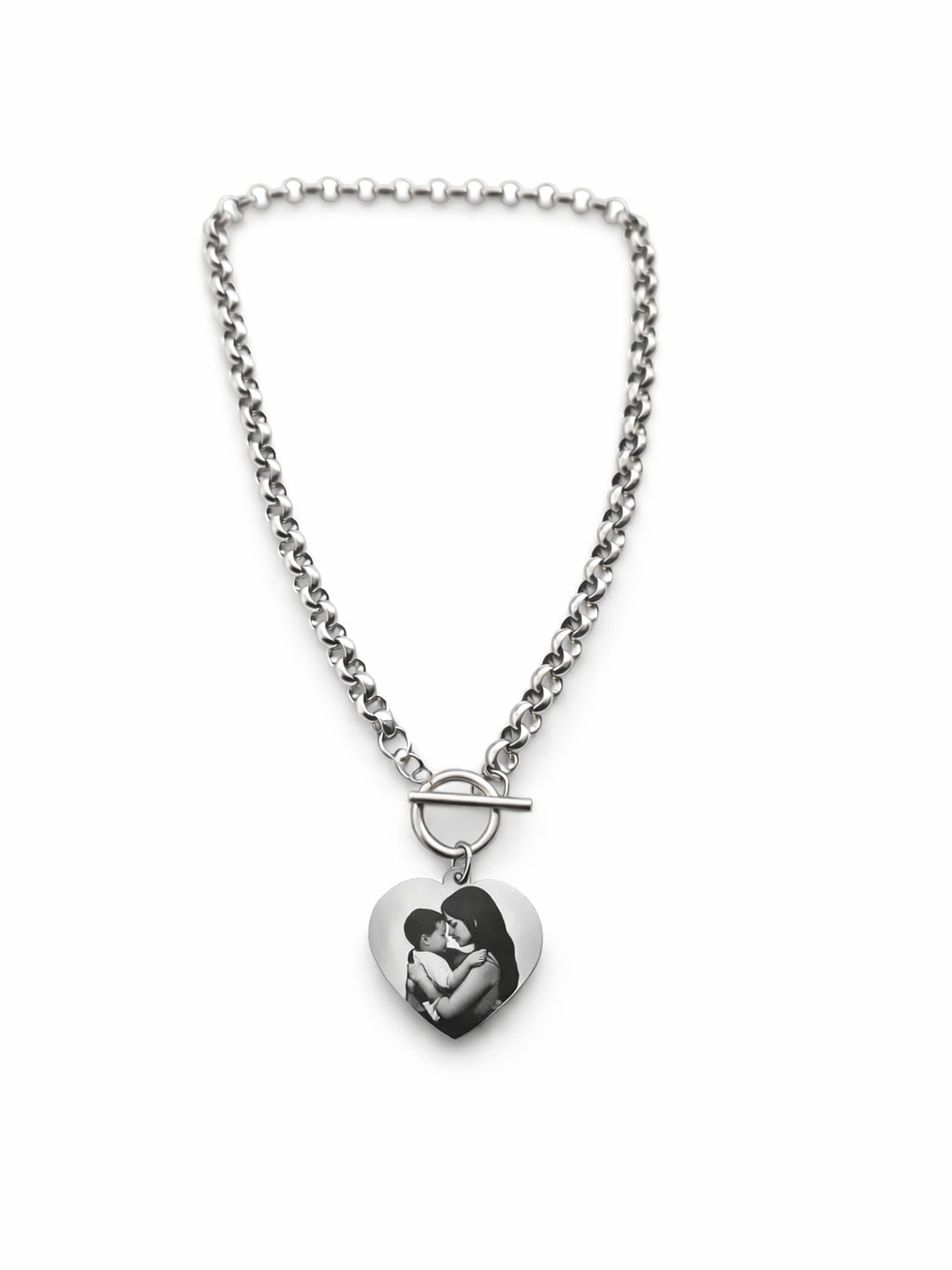Colar Medalha Coração com Foto Gravada 5
