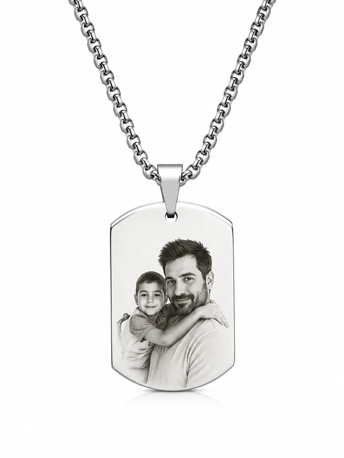 Colar Retangular com foto gravada a laser 3