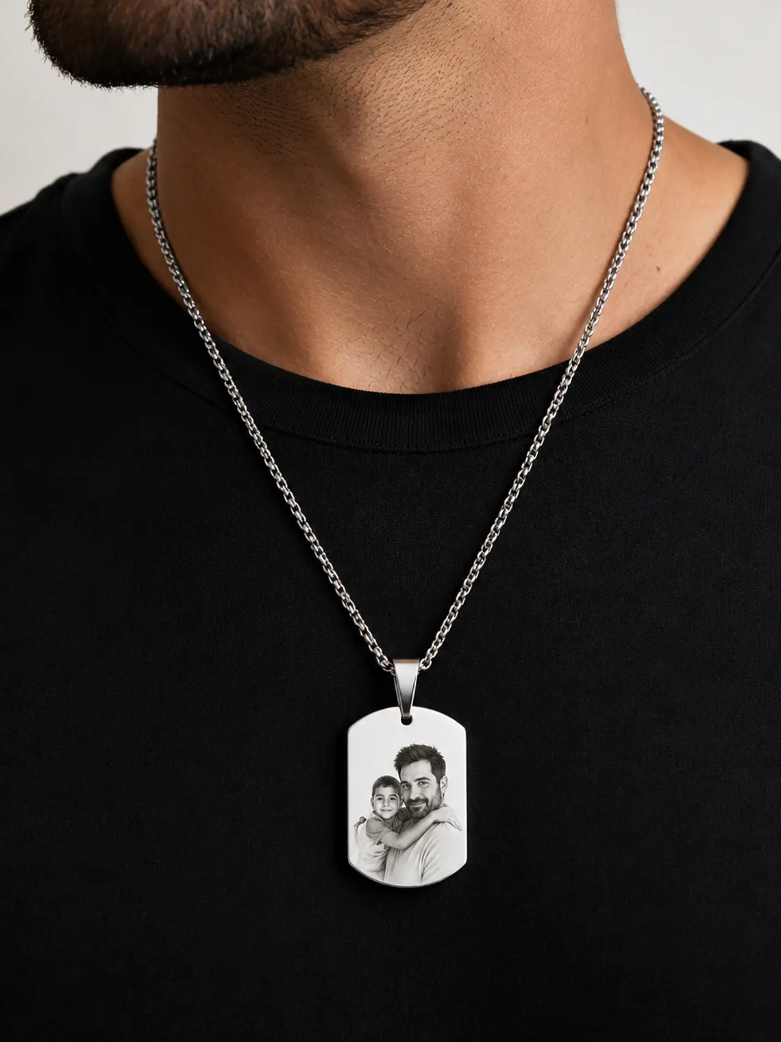 Colar Retangular com foto gravada a laser 4