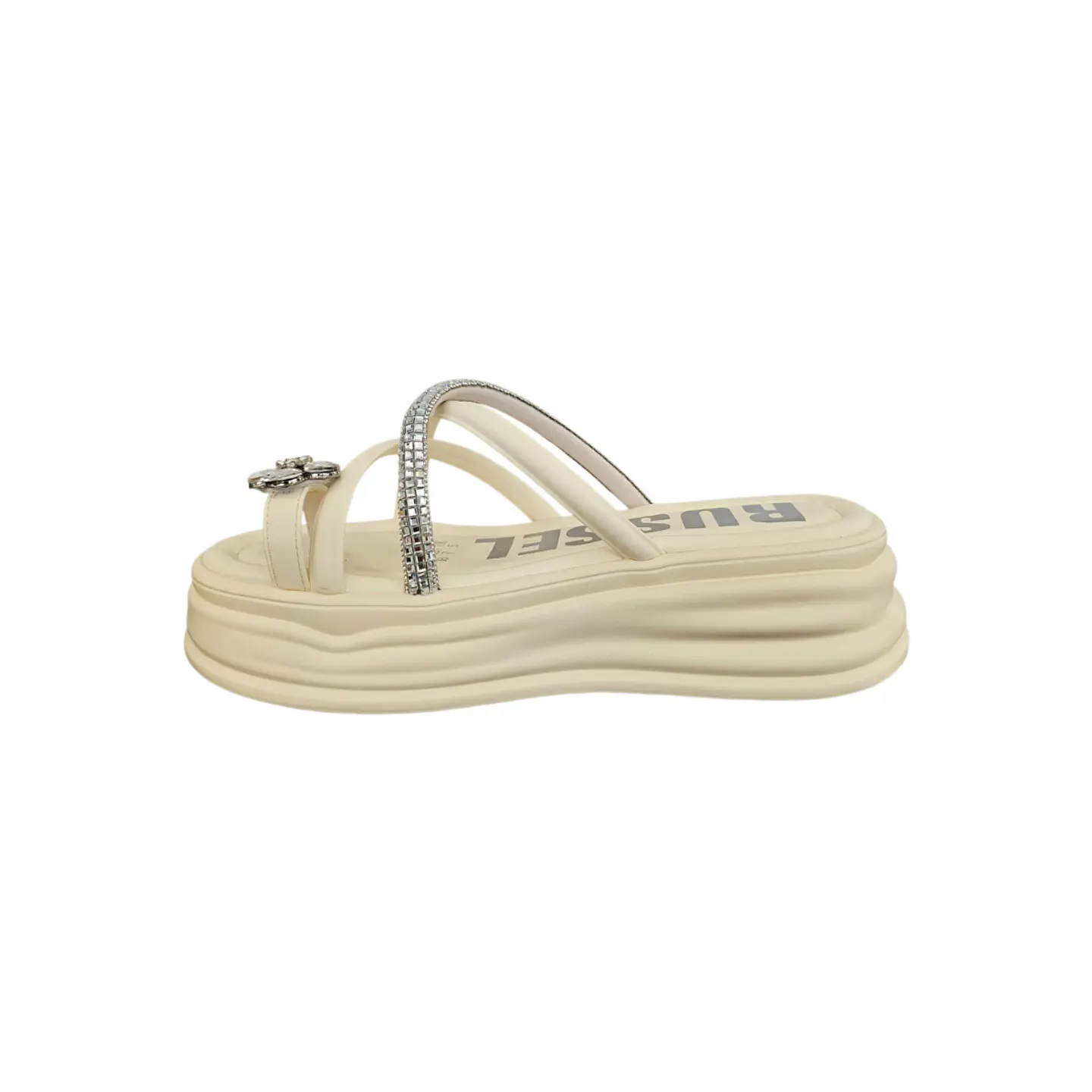 Chinelo Plataforma Branca FLO Russelmatos 3