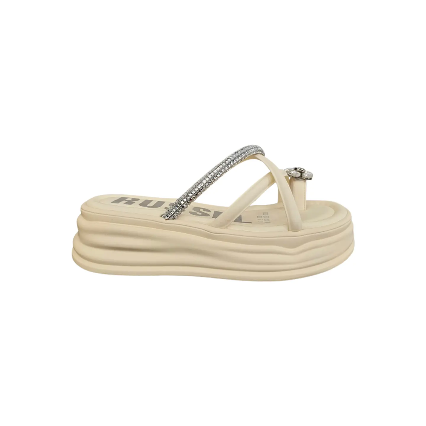 Chinelo Plataforma Branca FLO Russelmatos 1