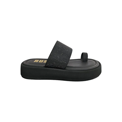 Chinelo Plataforma Preto CAROL Russelmatos