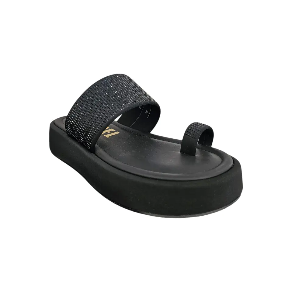 Chinelo Plataforma Preto CAROL Russelmatos 4