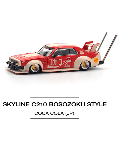 Pop Race 0135 1/64 Nissan Skyline c210 Kaido Racer Bosozoku style, Coca-Cola Japan