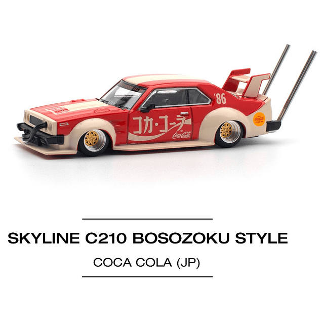 Pop Race 0135 1/64 Nissan Skyline c210 Kaido Racer Bosozoku style, Coca-Cola Japan