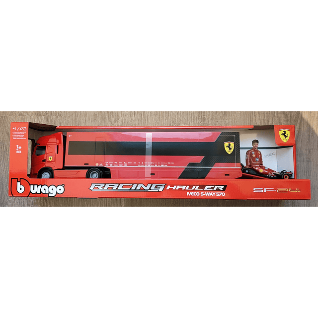 Team Transport Bburago 1/43 2024 Iveco S-way 570 Racing  + Ferrari SF-24 1