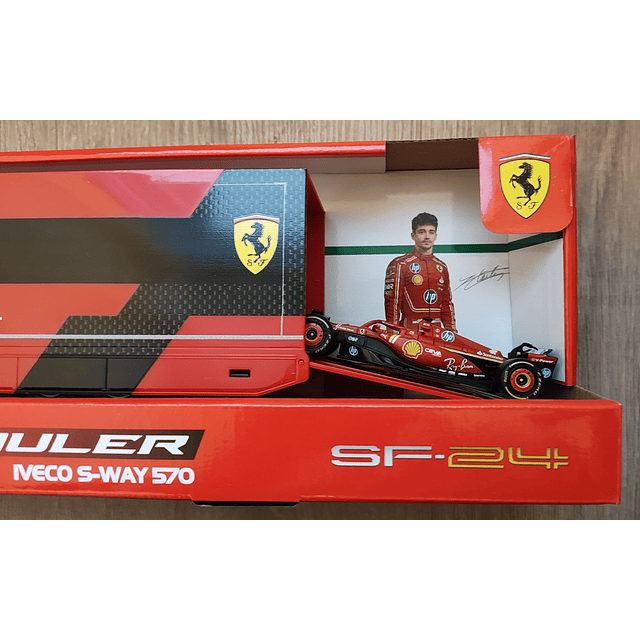 Team Transport Bburago 1/43 2024 Iveco S-way 570 Racing  + Ferrari SF-24 3