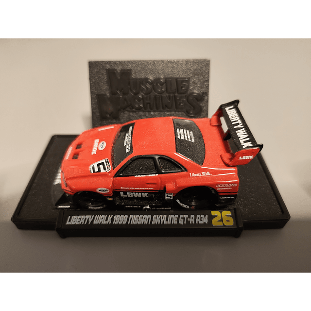  Maisto - Muscle Machines - Liberty Walk 1999 Nissan Skyline GT-R R34 Rouge 1