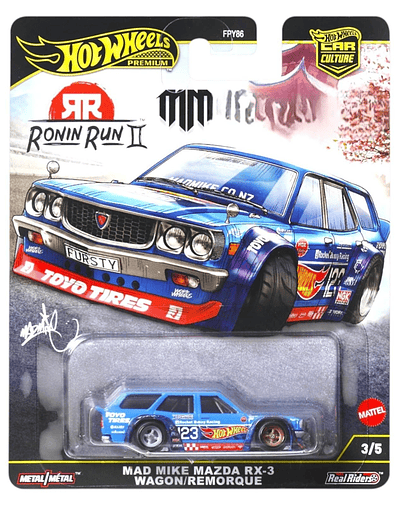 Hot Wheels Premium 2025 Ronin Run 2 - JBK50 Mad Mike Mazda RX-3 Wagon