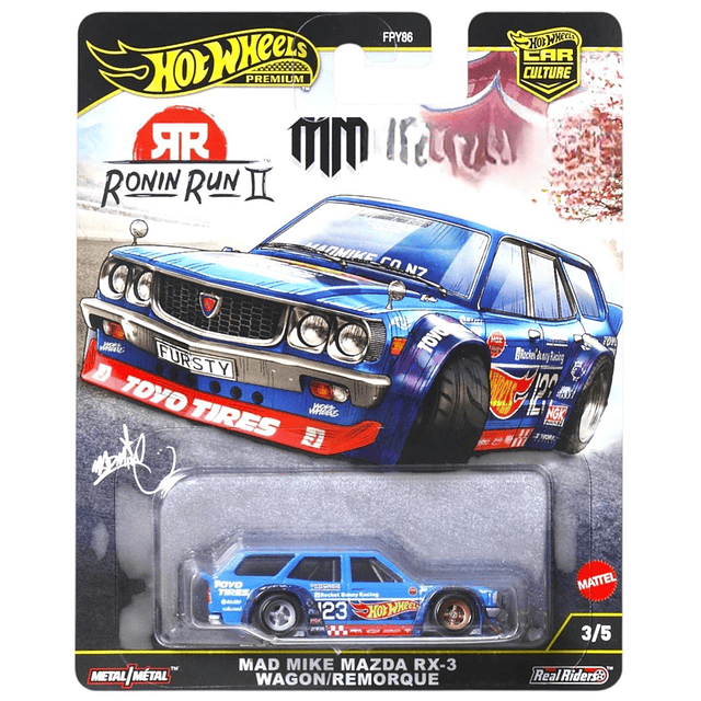 Hot Wheels Premium 2025 Ronin Run 2 - JBK50 Mad Mike Mazda RX-3 Wagon