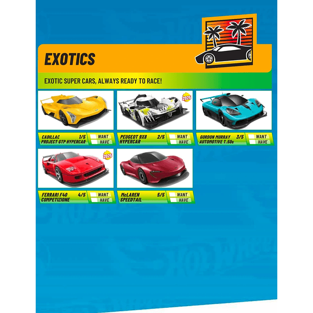 Hot Wheels basiques 2025 - HW Exotics - Factory Sealed Edition