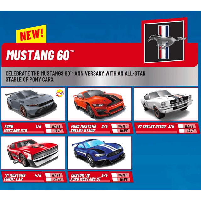 Hot Wheels basiques 2025 - Mustang 60th - Factory Sealed Edition