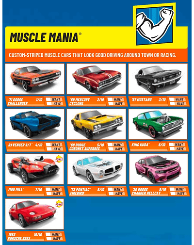 Hot Wheels basiques 2025 - Muscle Mania - Factory Sealed Edition