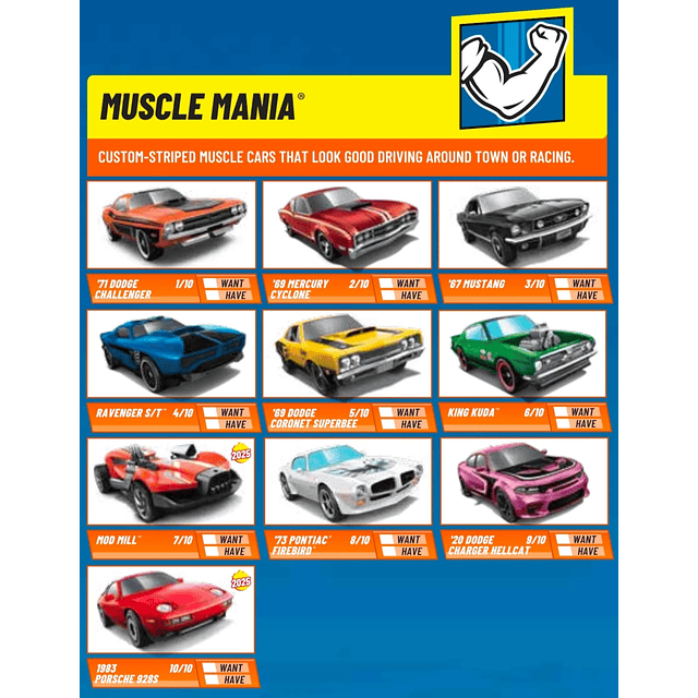 Hot Wheels basiques 2025 - Muscle Mania - Factory Sealed Edition