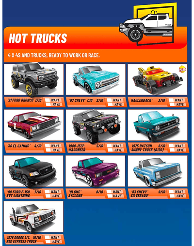 Hot Wheels basiques 2025 - HW Hot Trucks - Factory Sealed Edition