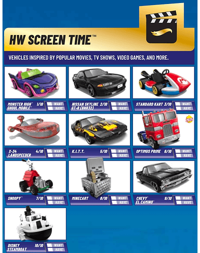 Hot Wheels basiques 2025 - HW Screen Time - Factory Sealed Edition