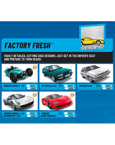 Hot Wheels basiques 2025 - Factory Fresh - Factory Sealed Edition