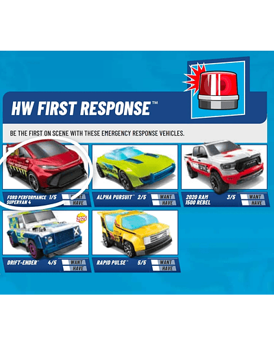 Hot Wheels basiques 2025 - HW First Response - Factory Sealed Edition