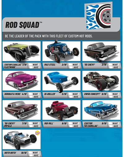 Hot Wheels basiques 2025 - Rod Squad - Factory Sealed Edition