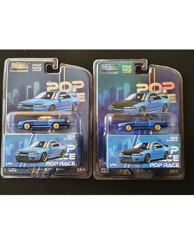 Pop Race x Enigma 009 - Nissan GT-R BNR 32 Bayside blue - - Normal + chase --
