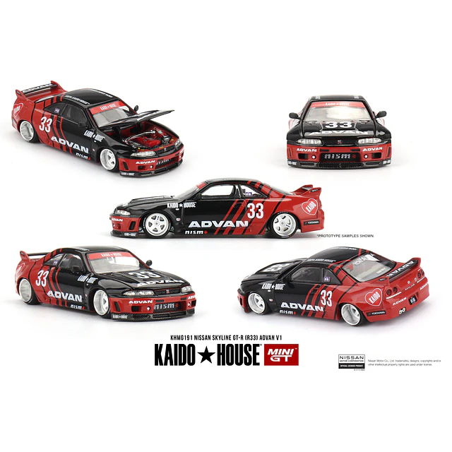 Mini GT x Kaido House 191 - Nissan Skyline GT-R (R33) Kaido Works ADVAN