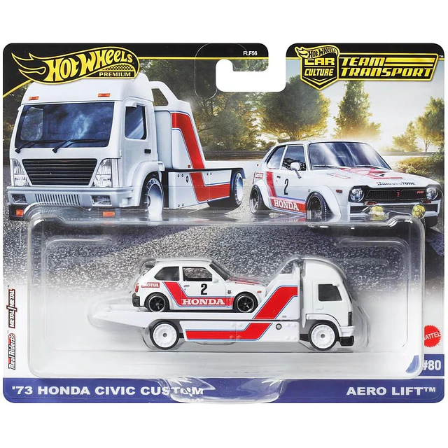 Hot Wheels Team Transport 81 - 73 Honda Civic Custom + Aero Lift