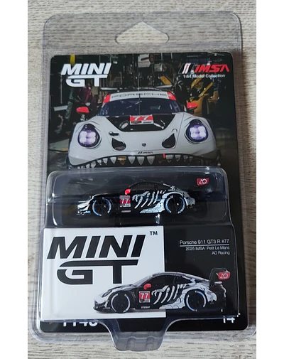 Mini GT 1143 - Blister - Porsche 911 (992) GT3 R #77 GTD Pro AO Racing – Petit Le Mans 2025