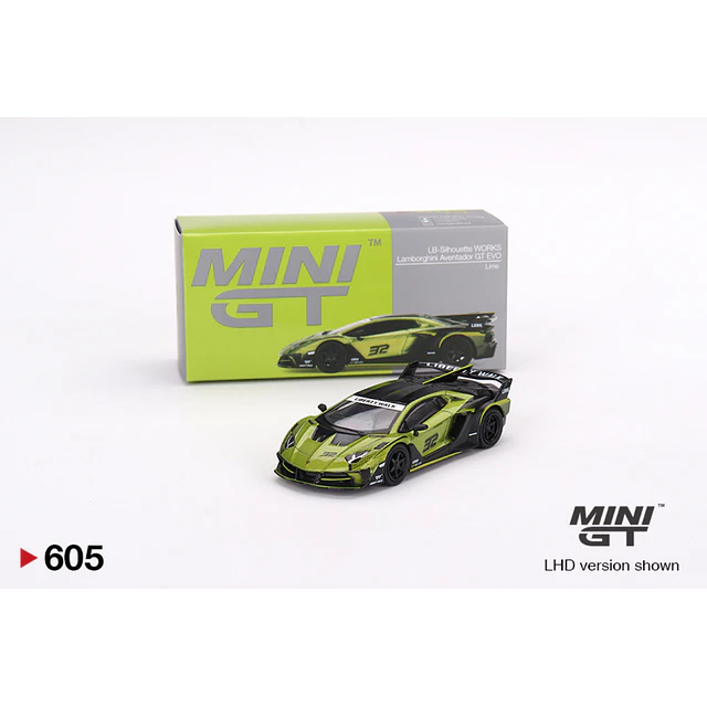 Mini GT 605 - Lamborghini LB-Silhouette WORKS Aventador GT EVO Lime /!\ Occasion