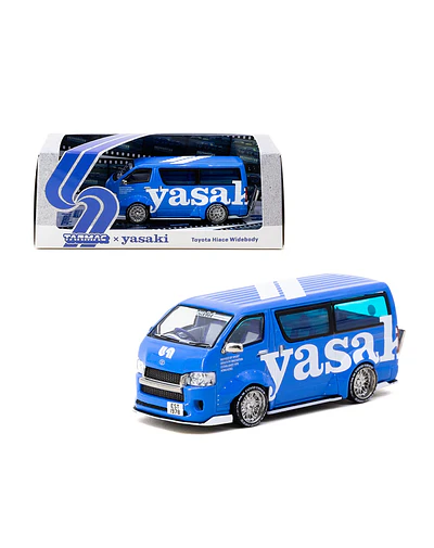 TC-T64-038-YAS - Tarmac Works - Toyota Hiace Widebody Yasaki, blue/white