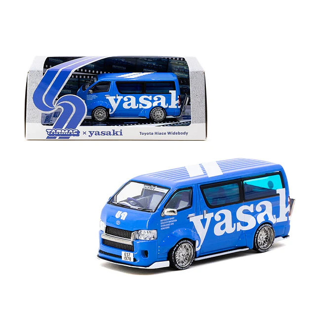 TC-T64-038-YAS - Tarmac Works - Toyota Hiace Widebody Yasaki, blue/white