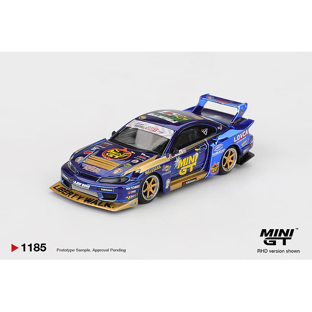 Mini GT 1185-R - Nissan Silvia S15 LB-Super Silhouette #555 Team Mini Gt Liberty Walk