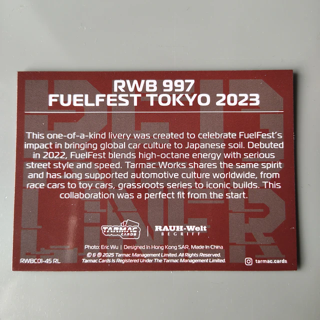 Cartes RWB Tarmac Works - RWB Collection Volume I - divers - vente à l'unité, envoyez votre choix 26