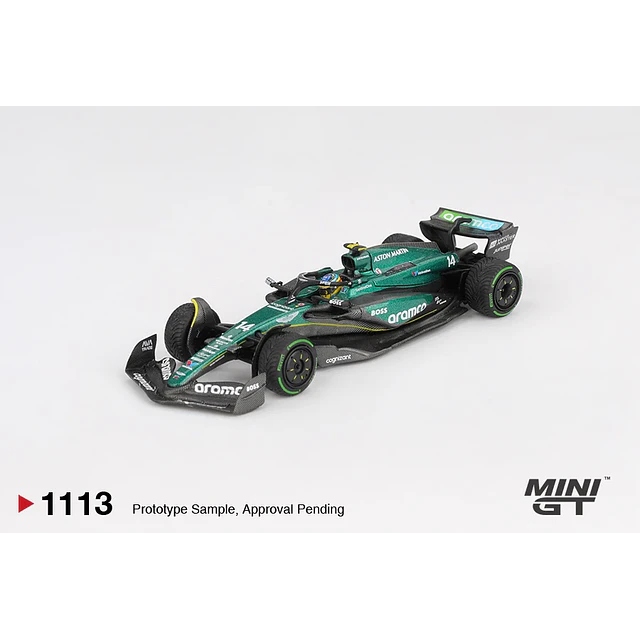 Mini GT 1113 - 1113 Aston Martin AMR24 #14 Fernando Alonso 2024 F1 2024 Canadian GP