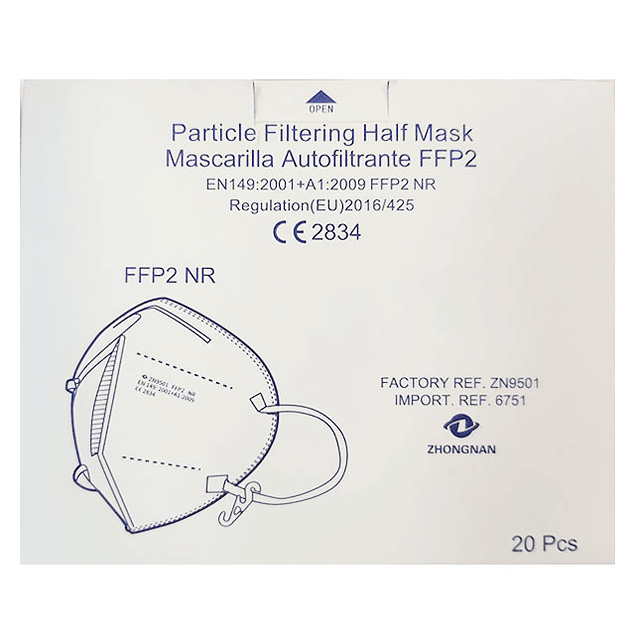 Máscara FFP2 - Pack 20 unidades (0,09 € + IVA)