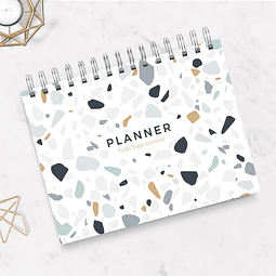 Planner anual horizontal Terrazo 12 meses no fechados