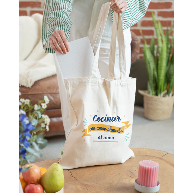 Bolsa Ecológica | Cocinar con amor alimenta el alma | Tote bag