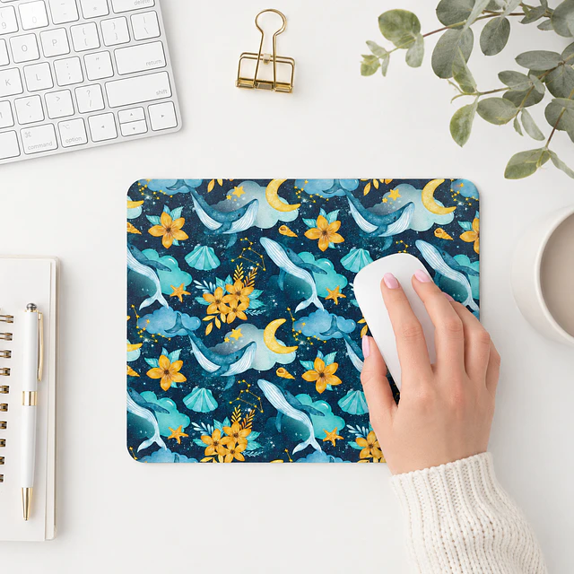 Mousepad Ballenas acuarela