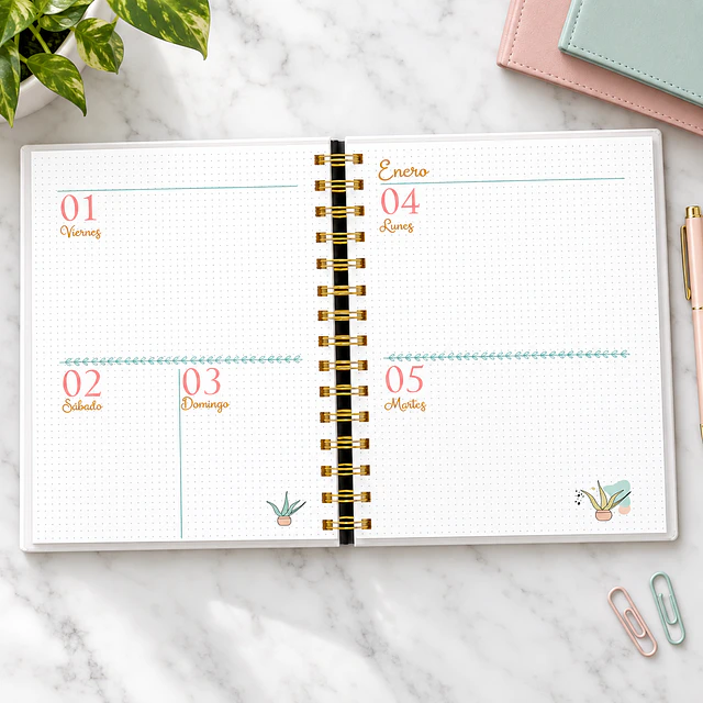 Agenda Cactus 2027 Pastel