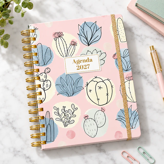 Agenda Cactus 2027 Pastel